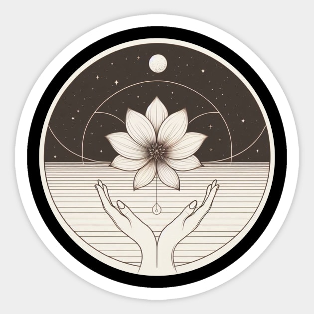 spiritual hippie calming peaceful flower illustration Sticker by Anthony88